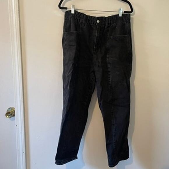 Madewell Pull-On Balloon Jeans in Hobson Wash Paperbag Edition Sz L 100% Cotton - Picture 2 of 8